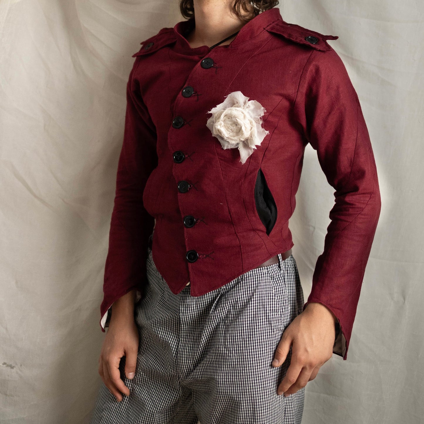 ROSARIUM ENGLISH LINEN BUTTON JACKET