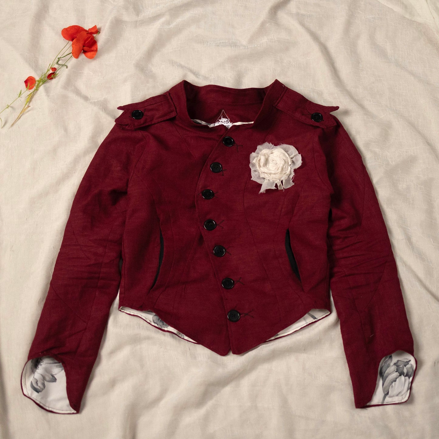 ROSARIUM ENGLISH LINEN BUTTON JACKET