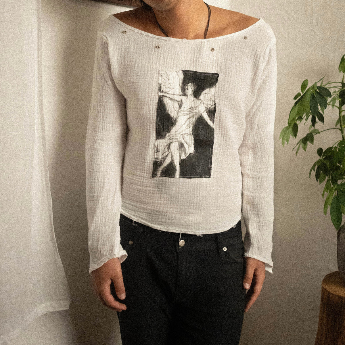 ANGELUS MEN'S HAND-PAINTED MUSLIN LONGSLEEVE